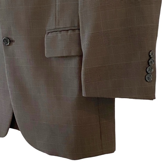 Jos A Bank Blazer Men's 41R Brown Plaid Wool Sports Coat Dinner Jacket - Picture 4 of 10